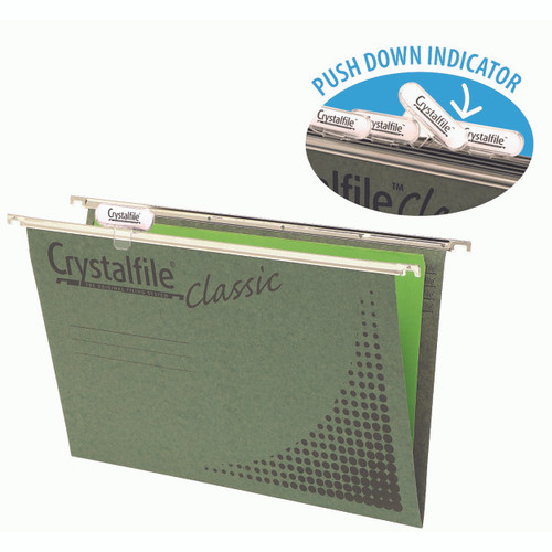 CRYSTALFILE SUSPENSION FILE Classic Foolscap Complete Green 20 Pack