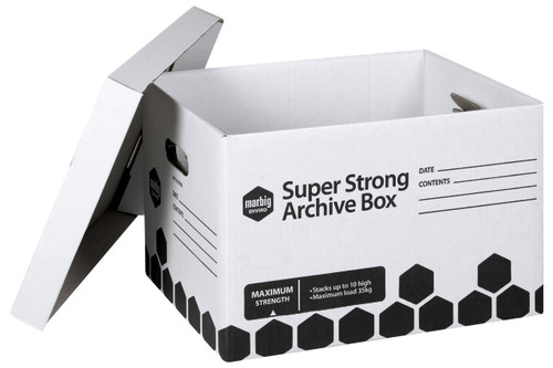 MARBIG SUPER STRONG ARCHIVE BOX 420mm (L) x 320mm (W) x 260mm (H) - Pack of 12