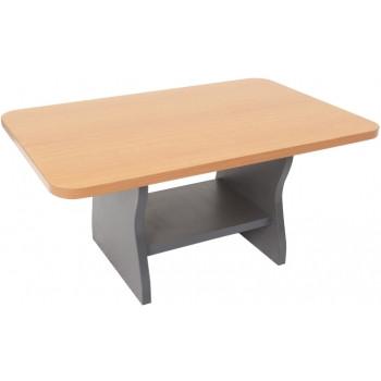 BUDGET COFFEE TABLE 900MM(W) X 600MM(D) X 450MM(H) Beech Top With Ironestone Base