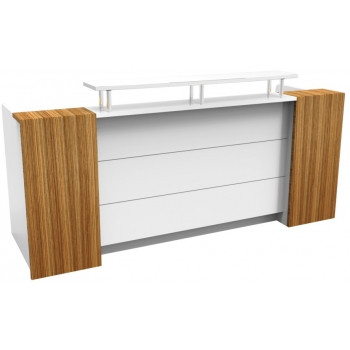 MARQUEE RECEPTION COUNTER Gloss White / Zebra 2400mm (W) x 855mm (D) x 1150mm (H)