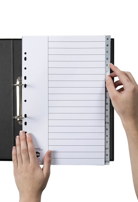 MARBIG ALPHABETICAL DIVIDERS Foolscap PP A-Z Grey