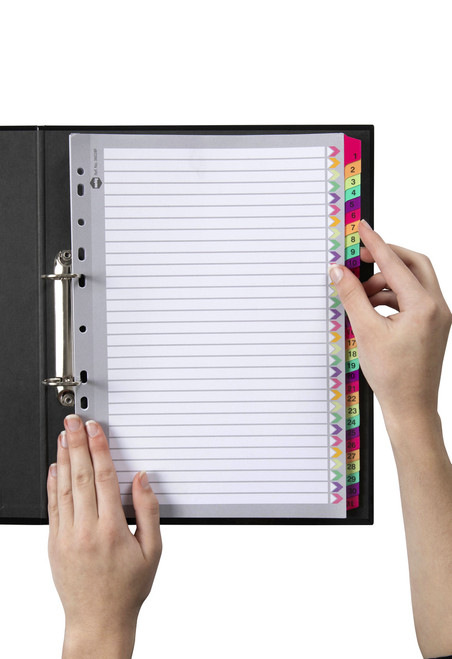 MARBIG FLURO TAB DIVIDERS A4 31 Tab Rein Board White