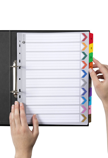 MARBIG BOARD DIVIDERS A4 1-10 Tab Xtra Wide Clear