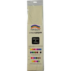 RAINBOW CREPE PAPER 500mmx2.5m White, Pk12