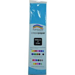 RAINBOW CREPE PAPER 500mmx2.5m Light Blue, Pk12