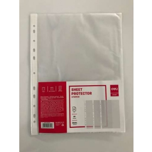 DELI A4 PP SHEET PROTECTORS, 35 MICRONS Pack of 10