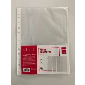 DELI A4 PP SHEET PROTECTORS, 45 MICRONS Pack of 10