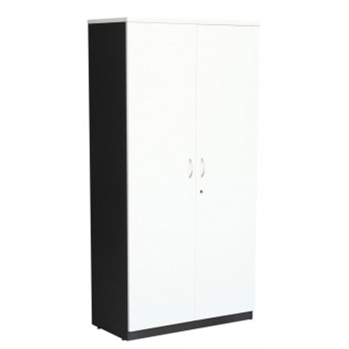 FOI HALF DOOR BOOK CASE White/Ironstone 900x450x1800mm