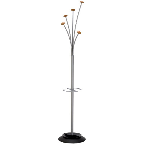 ALBA FESTIVAL COAT RACK 5 Hooks Silver Wood