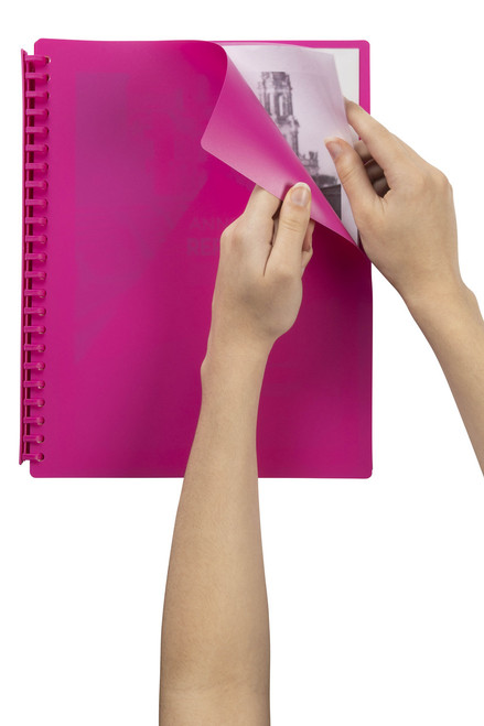 MARBIG REFILLABLE DISPLAY BOOKS A4 20 Pocket Pink