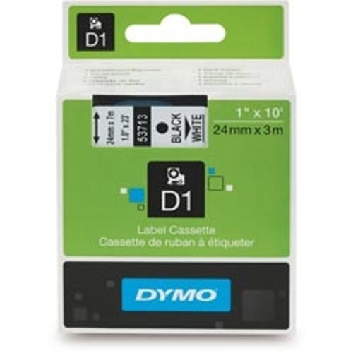 DYMO D1 LABELLING TAPE CASSETTES 24mmx7m Black on White Tape