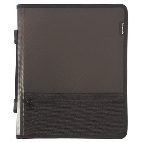 Bantex Zipper Binder Folio w/zip pouch PP A4 2-O Ring 25mm - Smoke (20750)