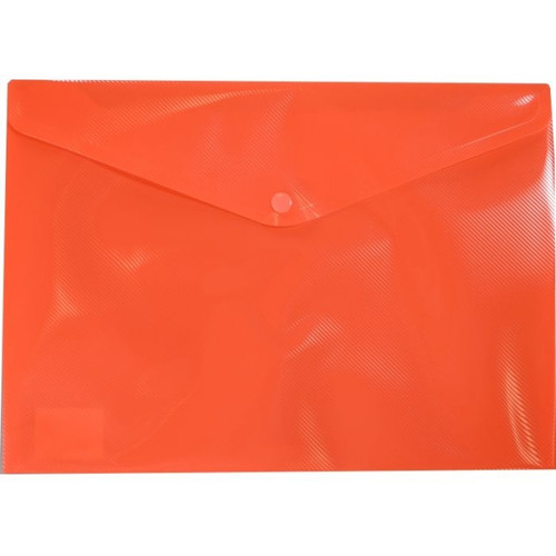 Osmer Plastic Document Wallet with Button Closure A4, Orange
