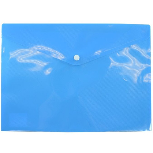 Osmer Plastic Document Wallet with Button Closure A4, Blue (Also See OS-A4W09 / A4W02N )