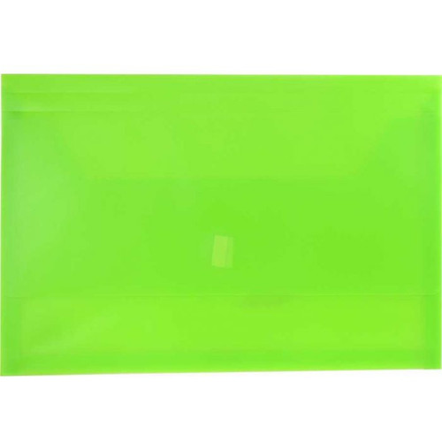 Osmer Plastic Document Wallet with Velcro Seal Foolscap, Green