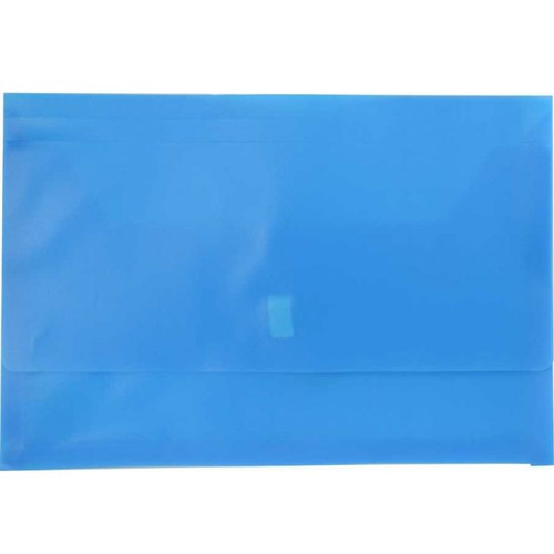 Osmer Plastic Document Wallet with Velcro Seal Foolscap, Light Blue
