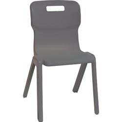 TITAN EDUCATION 4 LEG CHAIR 380mm High Charcoal