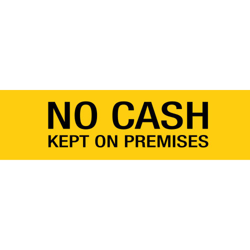 APLI SELF ADHESIVE SIGN No Cash Yellow *** While Stocks Last ***