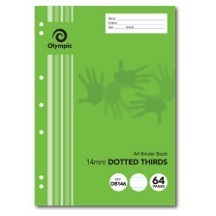 Olympic Binder Book DB146i A4 64 Page 14mm Dotted Thirds Ruled with Margin (SPP-140829 / 105064)