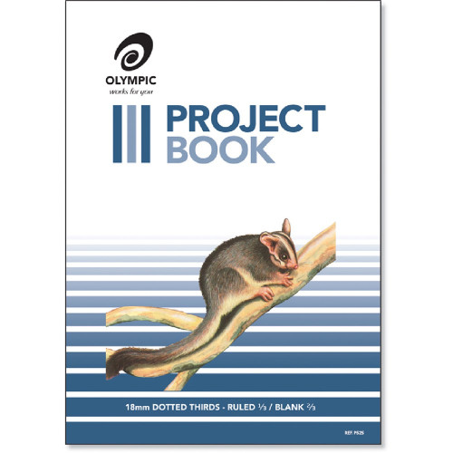 OLYMPIC PROJECT BOOK P525 335x240mm, 24 Page, 18mm Dotted Thirds Ruled