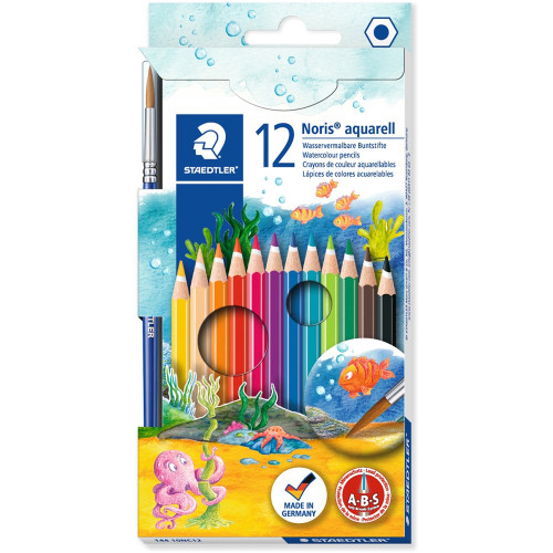 Staedtler 144 Noris Club Aquarell Watercolour Pencils, Assorted Box of12