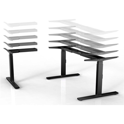 INFINITY 3 STAGE LEG, 3 MOTOR ELECTRIC HEIGHT ADJUSTABLE DESK, 4 MEMORY- 90, 120, 180 DEGREE FRAME – BLACK