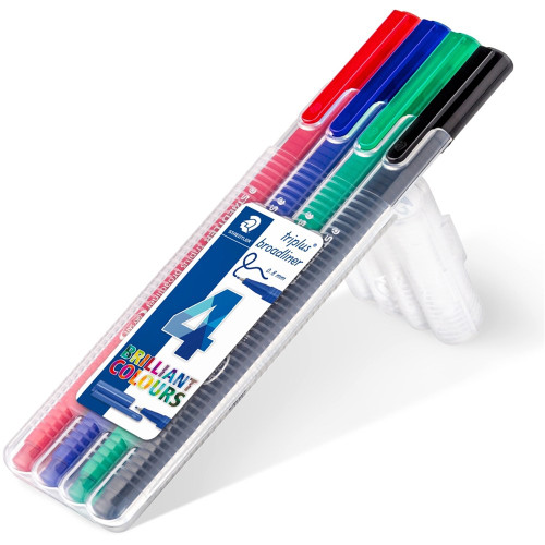 STAEDTLER TRIPLUS BROADLINER Pen Assorted Wallet of 4