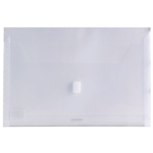 Osmer Plastic Document Wallet with Velcro Seal Foolscap,  Clear