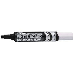 Pentel MWL6 Maxiflo Whiteboard Marker Chisel Point 3.0-7.0mm Black, Each