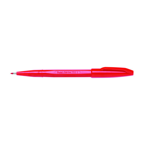 Pentel S520 Sign Pen 0.8mm Fibre Tip Red Ink, Each