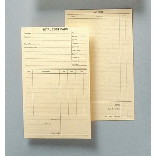 ZIONS TOTAL COST CARD NO.TCC TCC 125x205mm (Pack of 100)