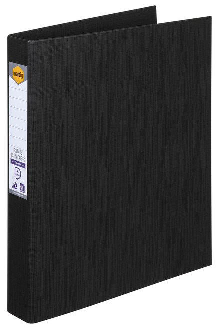 MARBIG RING BINDER A4 25MM 3D PE BLACK