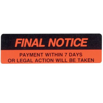 AVERY FINAL NOTICE LABELS 937260, Pack of 125