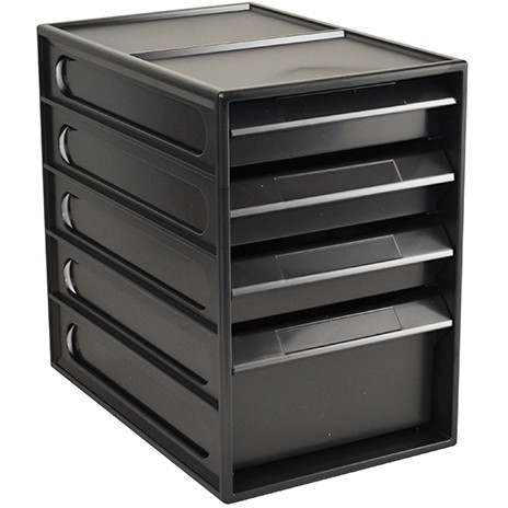 ITALPLAST 4 Drawer Office Organiser greenR - Recycled Black, Each