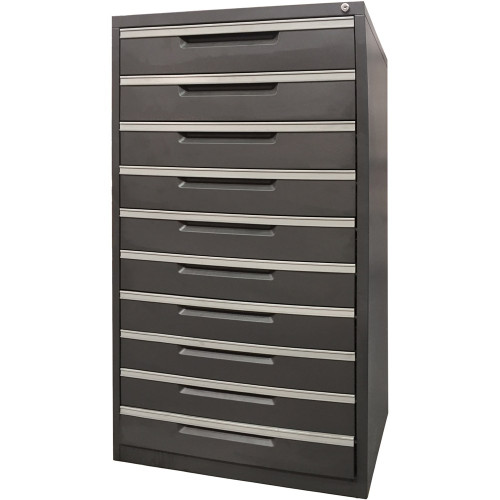 STEELCO 10 DRAWER Multimedia cabinet H1370xW710xD620-GRAPHITE