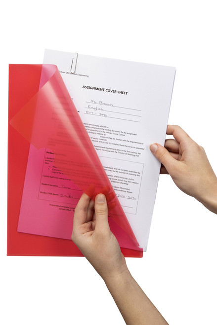 MARBIG LETTER FILES A4 Poly Red, Box of 100