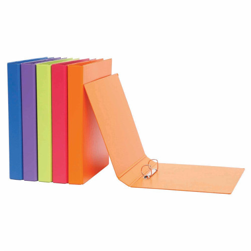 MARBIG SUMMER COLOUR PVC BINDERS A4 2 'D' 25mm Orange
