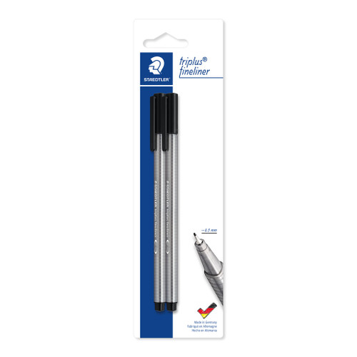 Staedtler 334 Triplus 0.3mm Fineliner - Black, Box of 10