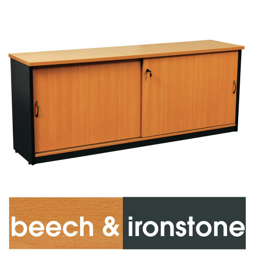 LOGAN CREDENZA 1500X450 Beech & Ironstone