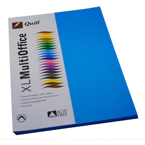 Quill Coloured Paper 80gsm A4 - Marine Blue, Pack of 100 (90052)