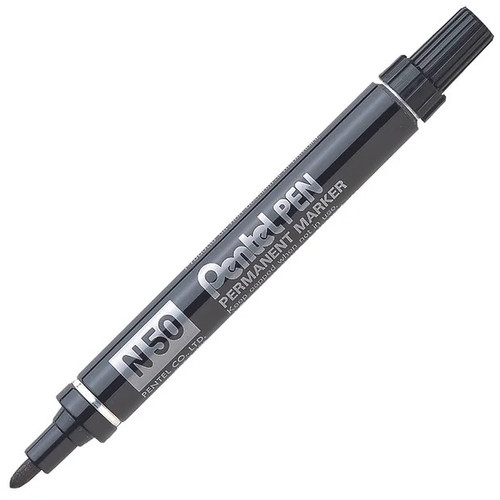 Pentel N50 Permanent Marker Bullet Point 1.5mm Black, Each