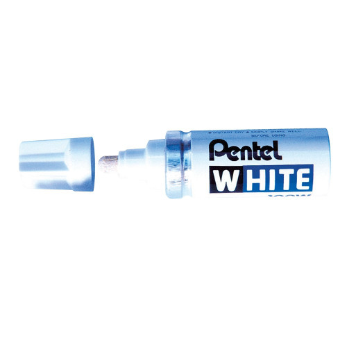 Pentel X100W White Permanent Marker Stubby Bullet Point White Ink, Each