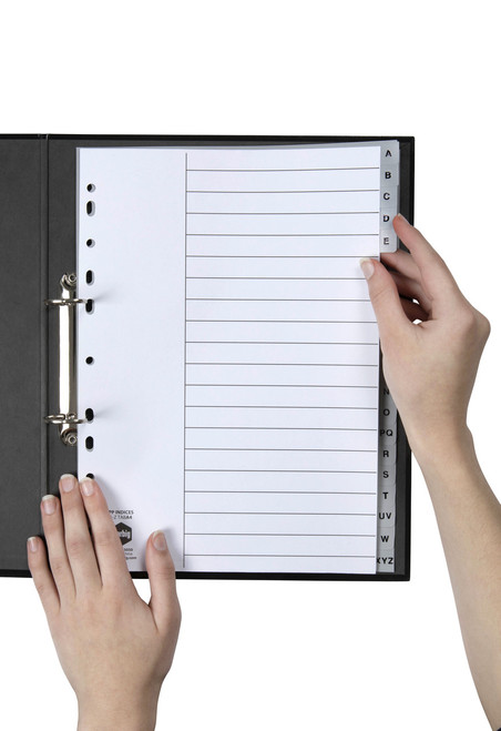 MARBIG POLYPROPYLENE DIVIDERS - ALPHABETICAL A-Z A4 Grey
