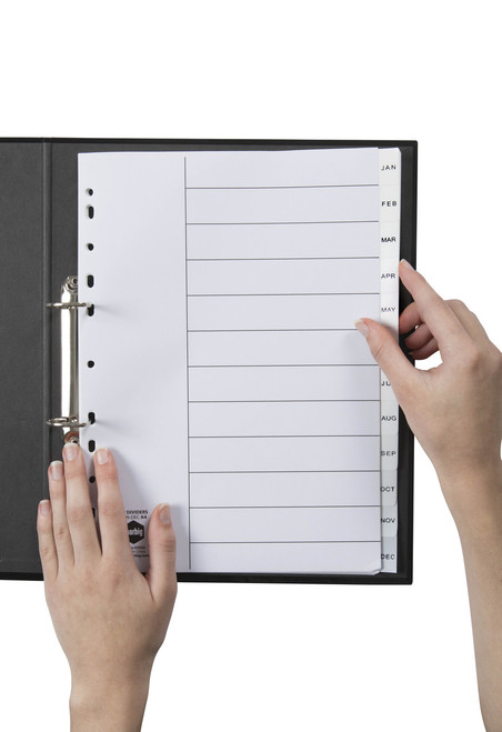 MARBIG POLYPROPYLENE DIVIDERS - JAN-DEC Jan-Dec A4 White
