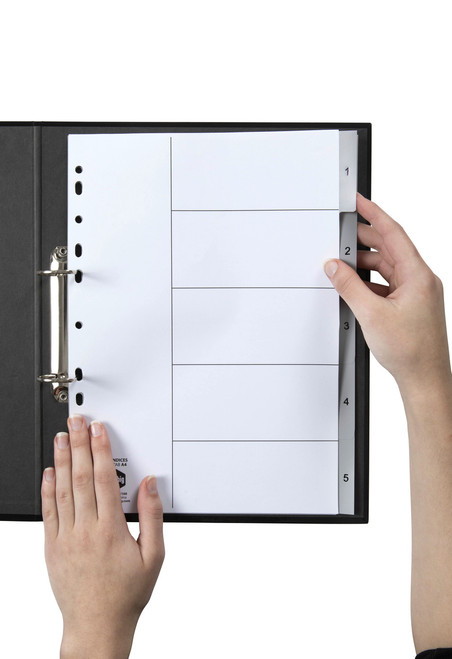 MARBIG POLYPROPYLENE DIVIDERS - NUMERICAL 1-5 A4 White