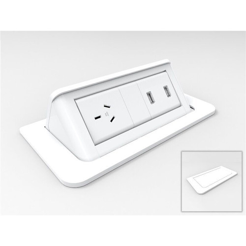 RAPID INDESK Module Pop Up 1 GPO + 2 USB - White