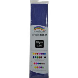RAINBOW CREPE PAPER 500mmx2.5m Dark Blue, Pk12