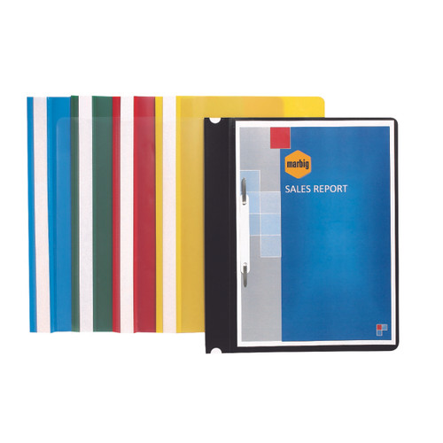 MARBIG A4 STANDARD PP FLAT FILES (CLEAR FRONT) Black