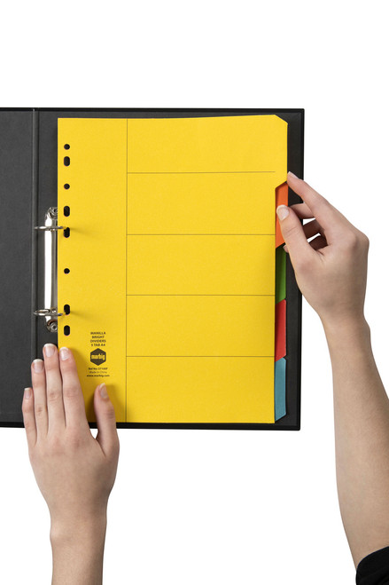 MARBIG BRIGHT MANILLA DIVIDERS 5 Tab A4 Multi-Coloured