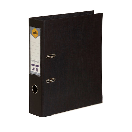 MARBIG PE LINEN LEVER ARCH A4 - Black 6601002 / 6501002